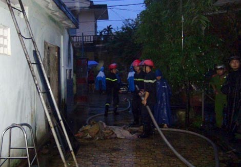 Khu vực nơi xảy cháy nhà ông Võ Hồng Sơn.
