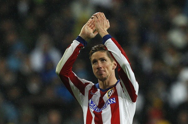 Torres hân hoan với cú đúp vào lưới Real Madrid.
