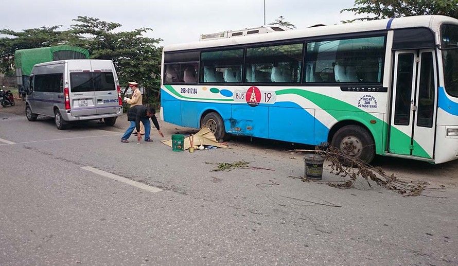 Hiện trường vụ tai nạn. Ảnh: Thanh Hà.