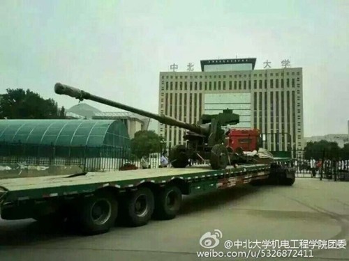 Mẫu pháo bắn đạn xuyên giáp mới của Trung Quốc. Ảnh: Weibo/Popular Science.