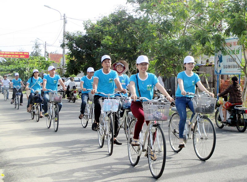 Diễu hành xe đạp vì môi trường.
