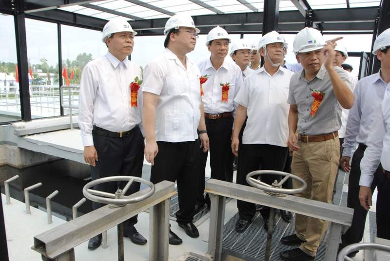 Phó Thủ tướng Hoàng Trung Hải tại Lễ khánh thành nhà máy.