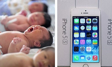Cặp vợ chồng ở Trung Quốc bán cả con đẻ để lấy tiền mua iPhone.