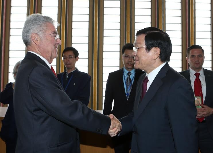 Chủ tịch nước gặp Tổng thống Áo. Ảnh Nguyễn Khang - TTXVN.