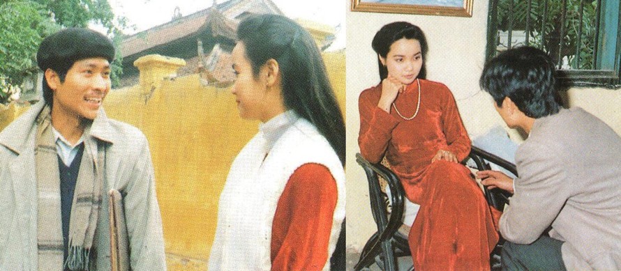 Nổi tiếng với vai cô Trúc trong phim truyền hình Những ngọn nến trong đêm (2002) nhưng Mai Thu Huyền làm quen với phim ảnh từ năm 1995, khi mới 16 tuổi. Trong hình là Mai Thu Huyền bên nghệ sĩ Quốc Tuấn trong Hà Nội mùa đông năm 46.