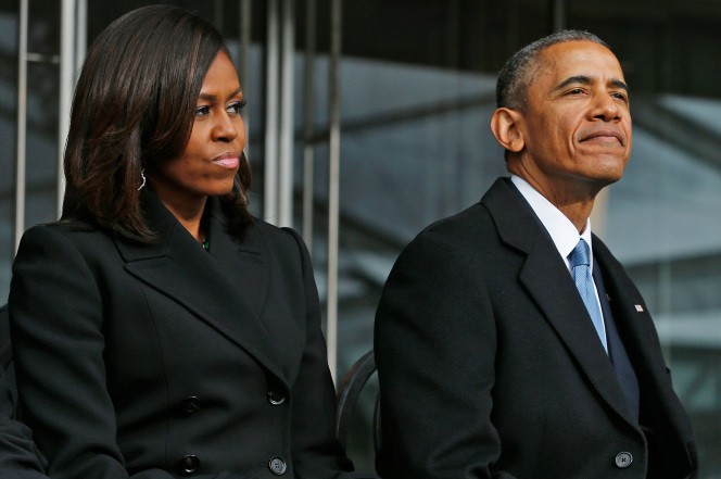 Tổng thống Obama và Đệ nhất phu nhân Michelle. (Ảnh: NYP) 
