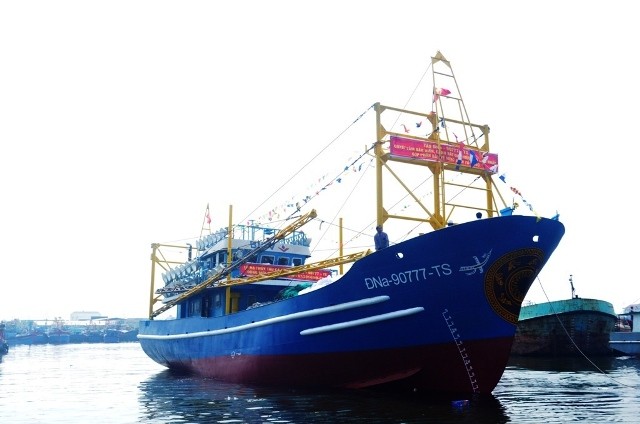 Con tàu vỏ thép đầu tiên theo nghị định 67 được đóng mới tại Đà Nẵng sẽ hành nghề lưới chụp mực và cá tại ngư trường phía Nam Hoàng Sa và Trường Sa.