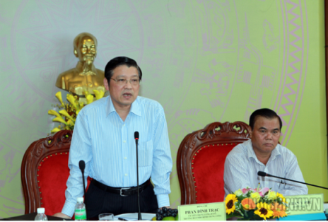 Trưởng Ban Nội chính Trung ương Phan Đình Trạc phát biểu kết luận buổi làm việc (ảnh Ban Nội chính Trung ương).
