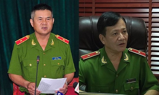 Thiếu tướng Hồ Sỹ Tiến (trái) và Thiếu tướng Nguyễn Anh Tuấn.