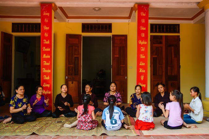 Lớp học hát Xẩm tại nhà con gái cụ Hà Thị Cầu.