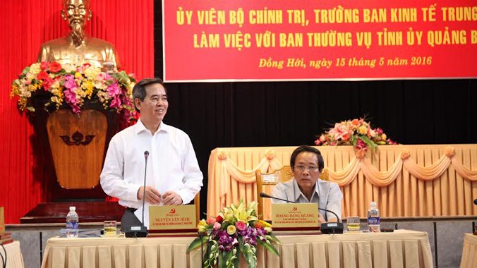 Trưởng Ban kinh tế TƯ ghi nhận kiến nghị của Quảng Bình