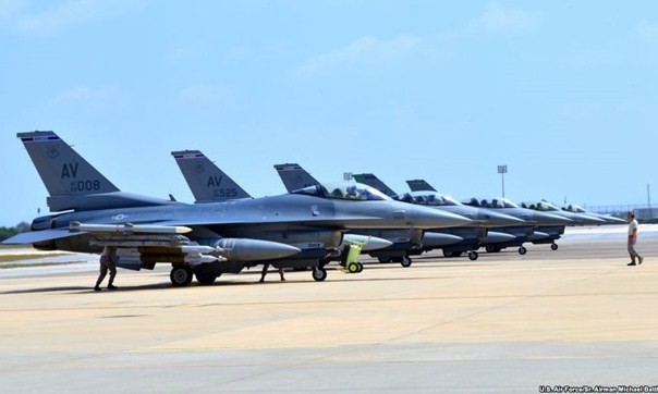 Máy bay F-16 của Mỹ tại căn cứ không quân Incirlik ở Thổ Nhĩ Kỳ. Ảnh: AFP.