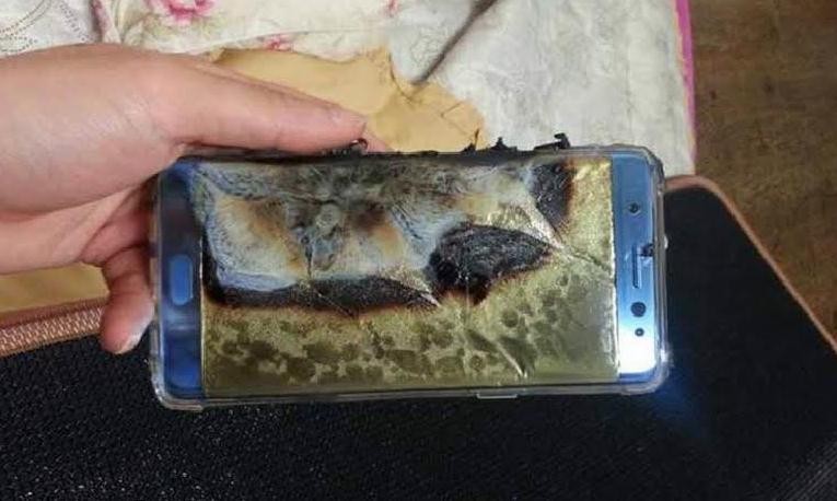Một trong số 32 chiếc Galaxy Note7 phát nổ.