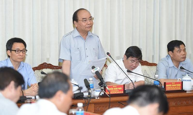 Thủ tướng Nguyễn Xuân Phúc tại cuộc làm việc với UBND TP.HCM.