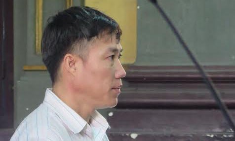 Ngô Quang Trường tại phiên tòa sáng ngày 17/11. Ảnh: Tân Châu.