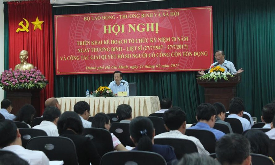 Ông Đào Ngọc Dung Uỷ viên Trung ương Đảng, Bộ Trưởng Bộ LĐ-TB-XH làm việc về công tác giải quyết hồ sơ người có công còn tồn đọng.