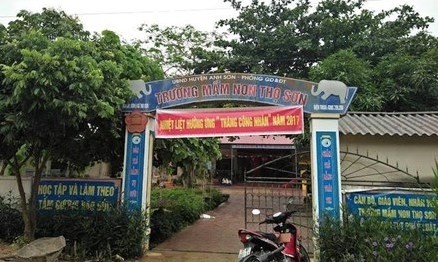 Trường mầm non xã Thọ Sơn nơi xảy ra sự việc.