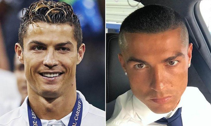 Ronaldo cực ngầu với kiểu tóc mới.