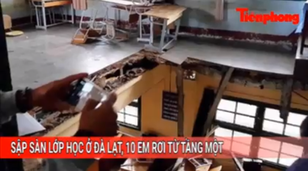 Tin nóng 24H: Sập sàn lớp học ở Đà Lạt, 10 em học sinh rơi từ tầng 1