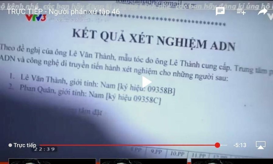 Trong tập 46, Lê Thành đã trực tiếp làm xét nghiệm ADN và biết rõ mình là con ai.