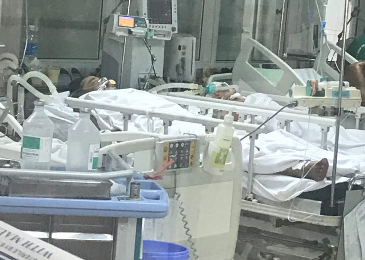 Nạn nhân Lục bị thương nặng đang điều trị tại bệnh viện.