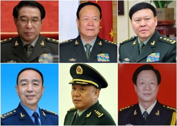 6 tướng Trung Quốc 'ngã ngựa' (trên xuống dưới, trái qua phải) là Từ Tài Hậu, Quách Bá Hùng, Trương Dương. Điền Tu Tư, Vương Kiến Bình, Vương Hỉ Bân.