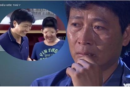 Diễn viên Quốc Tuấn nhiều lần khóc nghẹn khi kể về con trai trong chương trình "Điều ước thứ 7".