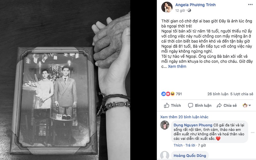 Angela Phương Trinh kể chuyện xúc động về bà ngoại 81 tuổi vẫn bán xôi