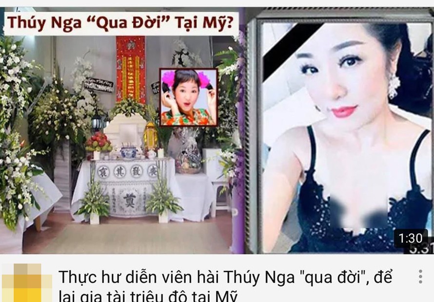 Thúy Nga và nhiều sao Việt bàng hoàng khi hay tin chính mình qua đời