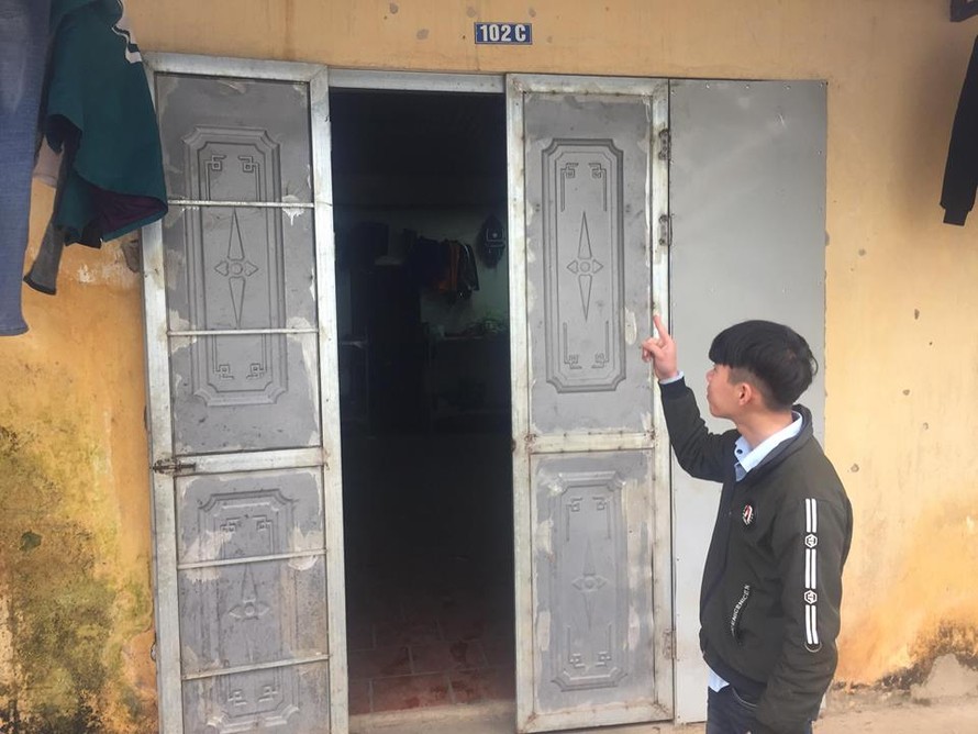 Phòng 102 Ký túc xá trường CĐ nghề Việt- Đức- nơi xảy ra vụ việc trấn cướp. Ảnh: TL