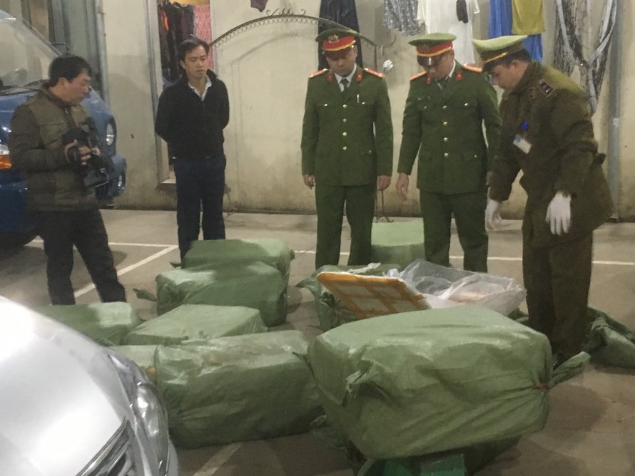 Ngăn chặn 880 kg nầm lợn ở sát biên giới Việt- Trung. Ảnh: TL