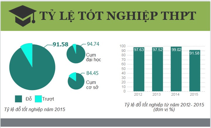 Biểu đồ tỷ lệ đỗ tốt nghiệp THPT (Nguyễn Lý)
