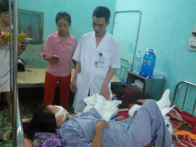 Chị H đang điều trị tại Bệnh viện đa khoa Bắc Giang 