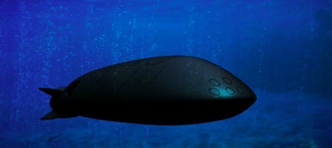 Hình ảnh đồ họa về tàu ngầm không người lái của Nga. Ảnh: CDNS
