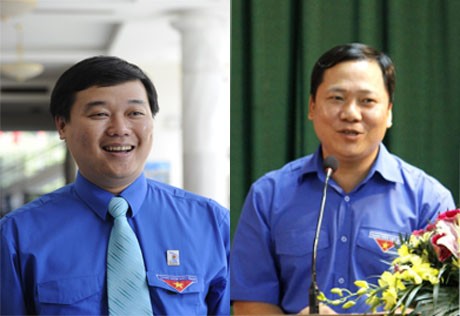 Anh Lê Quốc Phong (trái) và Nguyễn Phi Long lần lượt tiếp xúc với cử tri