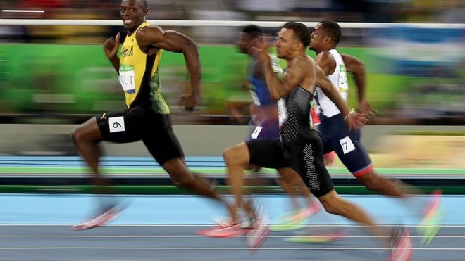 Khoảnh khắc thú vị của Usain Bolt. (Nguồn: Getty)