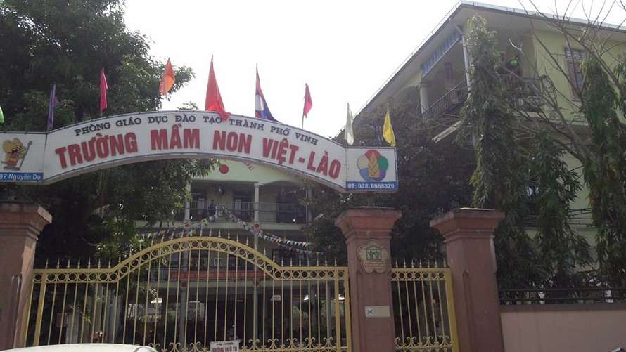 Trường mầm non Việt - Lào nơi xảy ra sự việc.