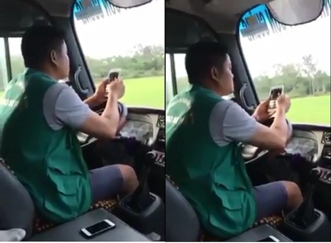 Lộ danh tính tài xế xe buýt bấm điện thoại, dùng khuỷu tay điều khiển vô lăng