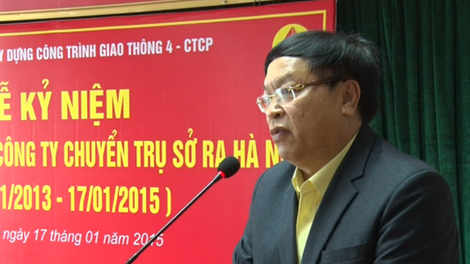 Ông Nguyễn Quang Vinh trong một lần phát biểu trên cương vị là lãnh đạo Cienco 4