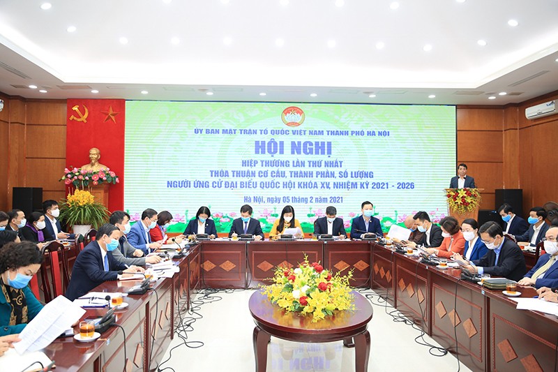 Ủy ban MTTQ Việt Nam TP Hà Nội tổ chức Hội nghị Hiệp thương lần thứ nhất thỏa thuận cơ cấu, thành phần, số lượng người ứng cử đại biểu Quốc hội khóa XV, nhiệm kỳ 2021-2026.