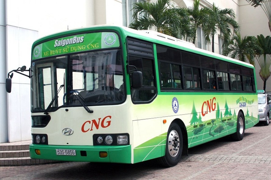 Xe buýt sử dụng khí thiên nhiên CNG đang được sử dụng tại TPHCM