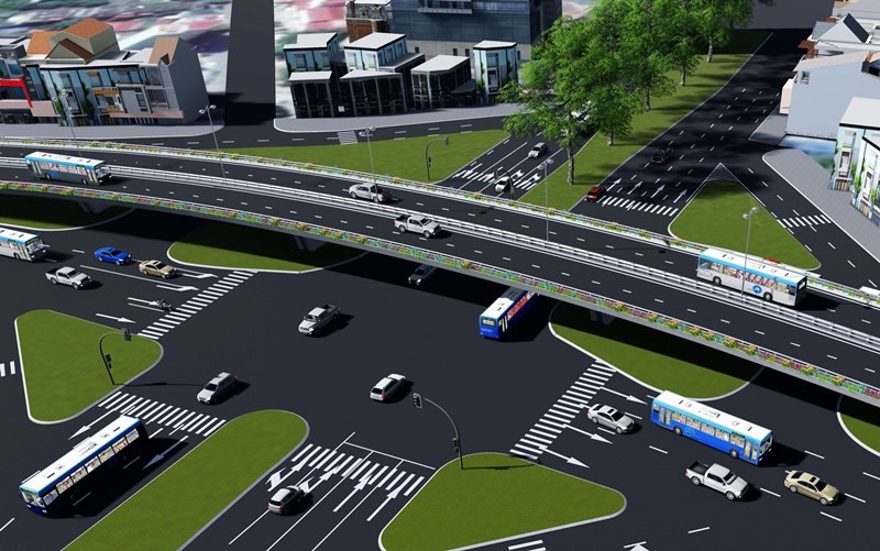 Thiết kế cầu vượt nút giao La Thành - Láng Hạ sẽ được khởi công vào cuối năm nay.