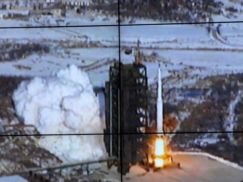 Hình ảnh vụ phóng tên lửa Unha-3 đưa vệ tinh Kwangmyongsong vào quỹ đạo năm 2012. Ảnh: KNS
