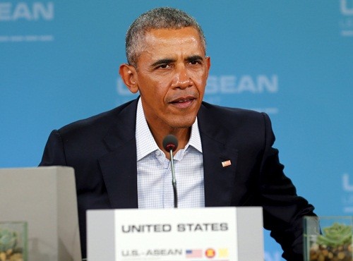 Tổng thống Mỹ hôm qua phát biểu khai mạc hội nghị cấp cao với các lãnh đạo ASEAN ở Sunnylands, California. Ảnh: Reuters