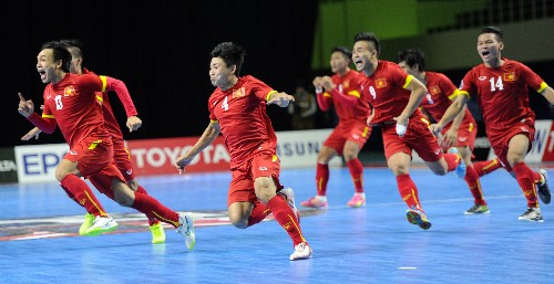 Tuyển Việt Nam xuất sắc giành vé dự Futsal World Cup. Ảnh: Tú Trần.