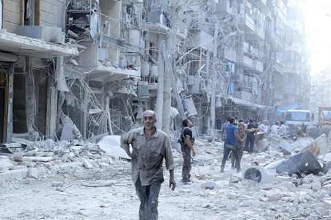 Quang cảnh thành phố Aleppo của Syria tan hoang sau 5 năm nội chiến. Ảnh: Reuters