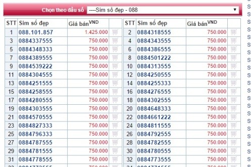 Tiền triệu một sim đầu số 088, 089 trước ngày ra mắt