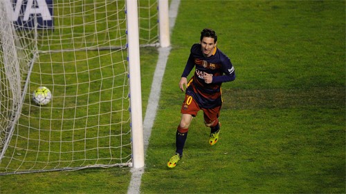 Messi đang tiến lên một cách nhanh chóng trong cuộc đua vua phá lưới. Ảnh: Reuters