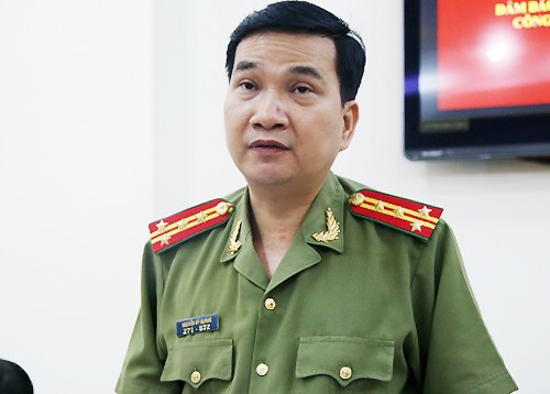 Đại tá Nguyễn Sỹ Quang - Trưởng Phòng Tham mưu kiêm người phát ngôn của Công an TP HCM. Ảnh: Quốc Thắng.