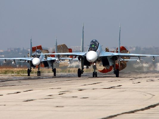 Các chiến đấu cơ của Nga triển khai tới Syria đầy uy lực và hiện đại. (Ảnh: AFP)